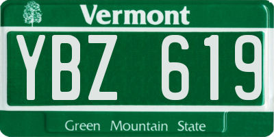 VT license plate YBZ619