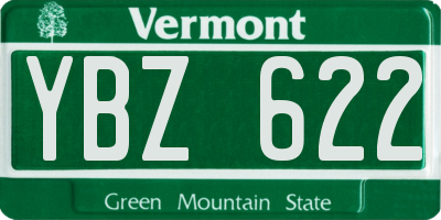 VT license plate YBZ622