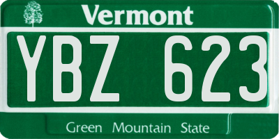 VT license plate YBZ623
