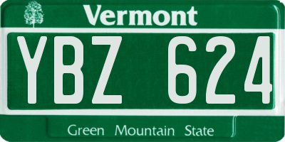 VT license plate YBZ624