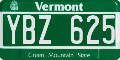 VT license plate YBZ625