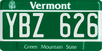 VT license plate YBZ626
