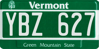 VT license plate YBZ627