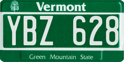 VT license plate YBZ628