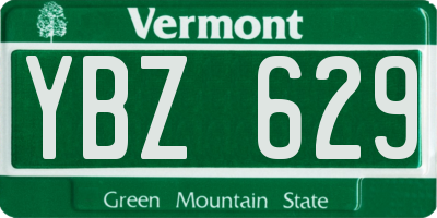 VT license plate YBZ629