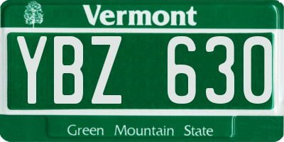 VT license plate YBZ630