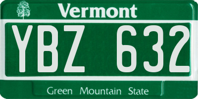 VT license plate YBZ632