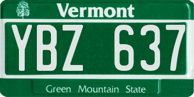 VT license plate YBZ637