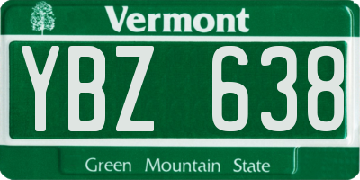 VT license plate YBZ638