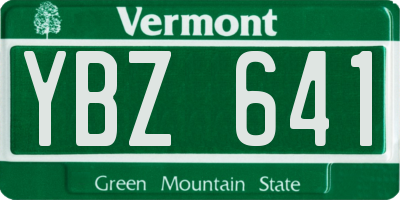 VT license plate YBZ641