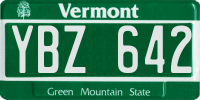 VT license plate YBZ642