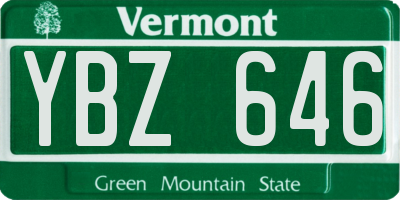 VT license plate YBZ646