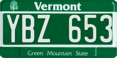 VT license plate YBZ653