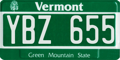 VT license plate YBZ655