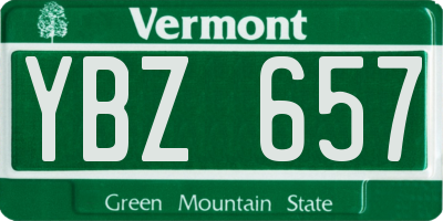 VT license plate YBZ657