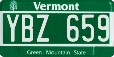 VT license plate YBZ659