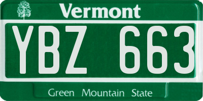 VT license plate YBZ663