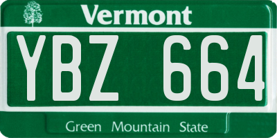 VT license plate YBZ664