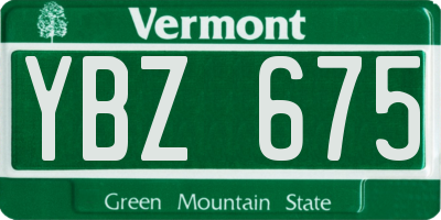 VT license plate YBZ675
