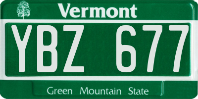 VT license plate YBZ677