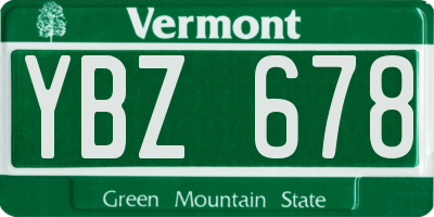 VT license plate YBZ678