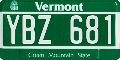 VT license plate YBZ681