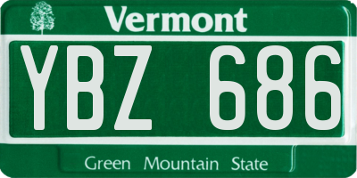 VT license plate YBZ686