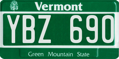 VT license plate YBZ690