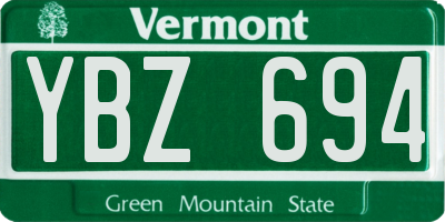 VT license plate YBZ694