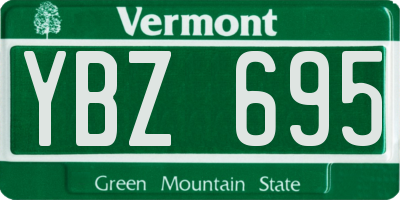 VT license plate YBZ695