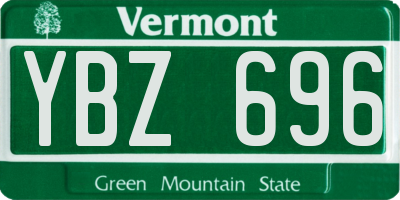 VT license plate YBZ696