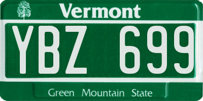 VT license plate YBZ699