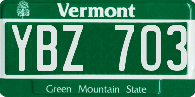 VT license plate YBZ703