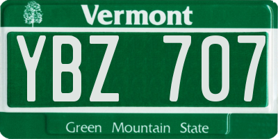 VT license plate YBZ707