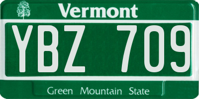 VT license plate YBZ709