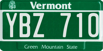 VT license plate YBZ710