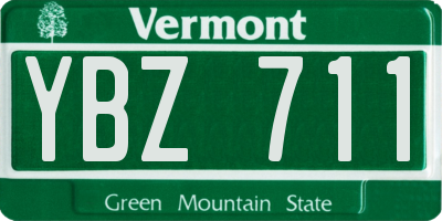 VT license plate YBZ711