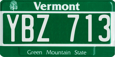 VT license plate YBZ713