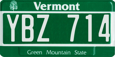 VT license plate YBZ714