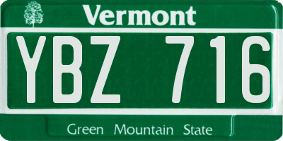 VT license plate YBZ716