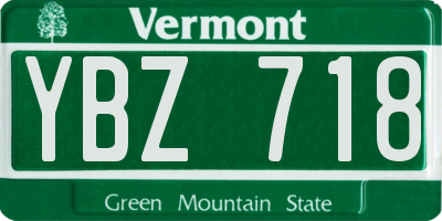 VT license plate YBZ718