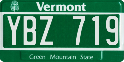 VT license plate YBZ719