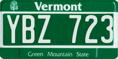 VT license plate YBZ723