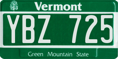 VT license plate YBZ725