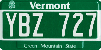 VT license plate YBZ727