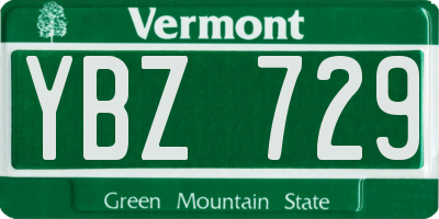 VT license plate YBZ729