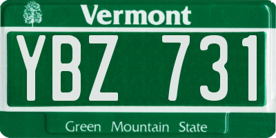 VT license plate YBZ731