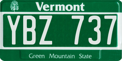 VT license plate YBZ737