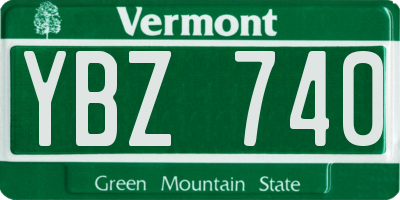 VT license plate YBZ740