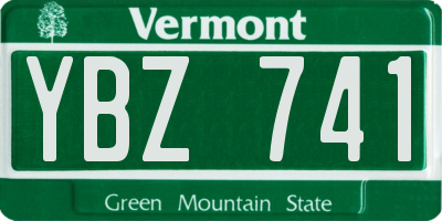 VT license plate YBZ741